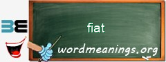 WordMeaning blackboard for fiat